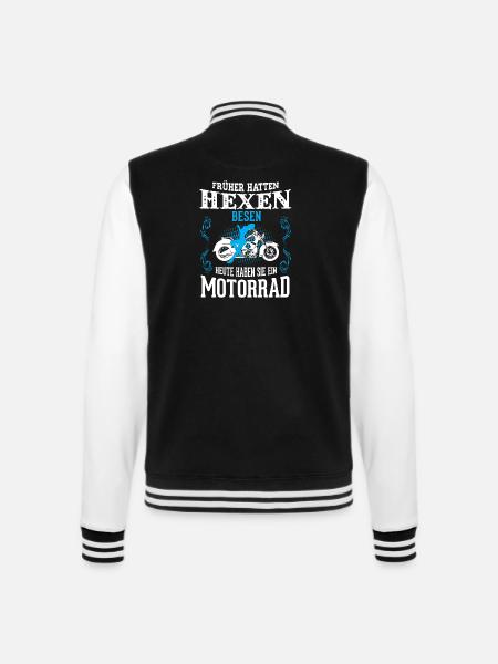 Motorrad Hexen - College-Sweatjacke - Schwarz/Weiß