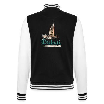 Illustration Burj Al-Arab Hotel, Ikone von Dubai - College-Sweatjacke - Schwarz/Weiß - Hinten - Marisol (170cm)