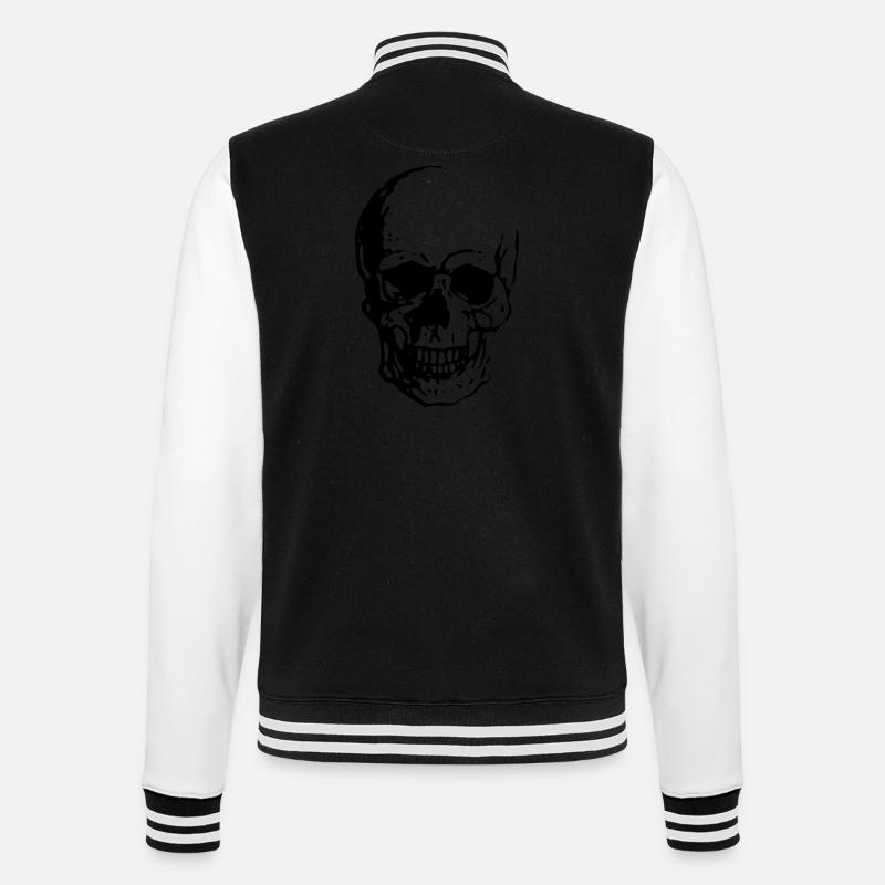 Skull - College-Sweatjacke - Schwarz/Weiß