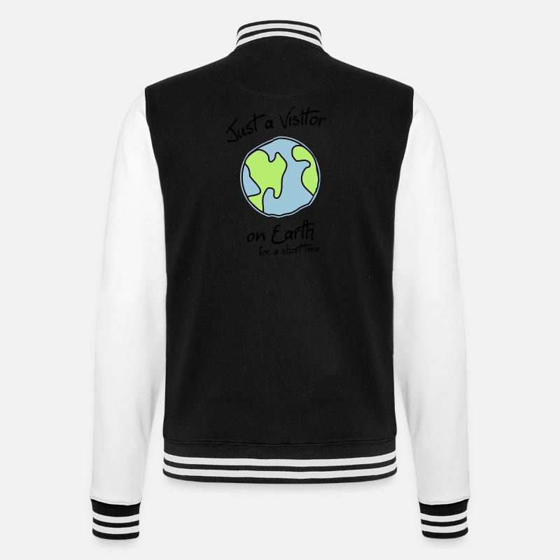 Visitor on Earth - College-Sweatjacke - Schwarz/Weiß
