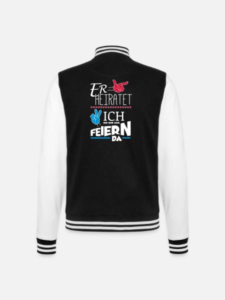 ER HEIRATET JGA - College-Sweatjacke - Schwarz/Weiß