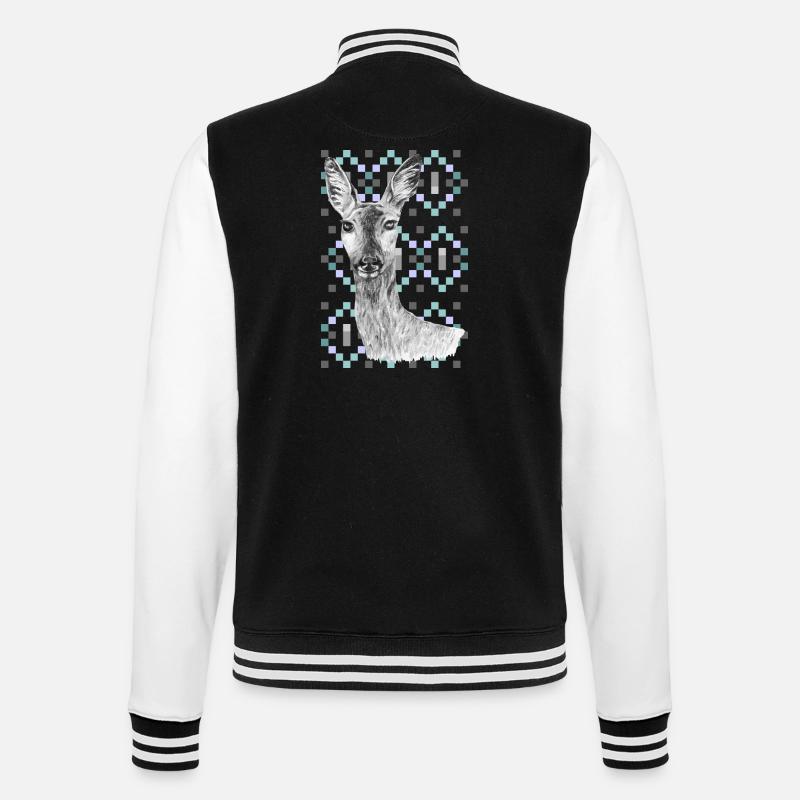 Roe - College Sweat Jacket - black/white