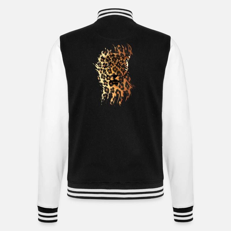 Leopard in camouflage - College Sweat Jacket - black/white