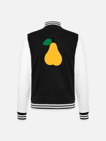pear - College Sweat Jacket - black/white