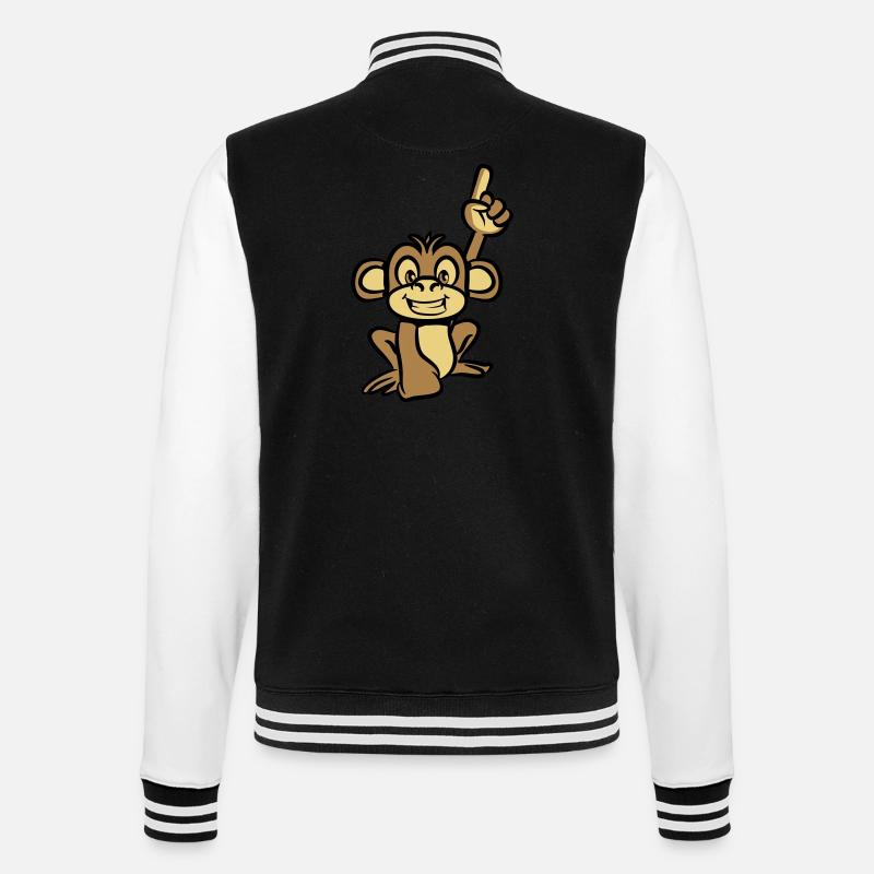 monkey funny forefinger - College Sweat Jacket - black/white