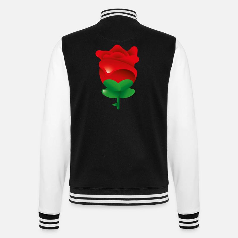 Smiley Rose - College Sweat Jacket - black/white