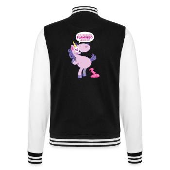 Einhorn Flamingo gemacht - College-Sweatjacke - Schwarz/Weiß - Hinten - Marisol (170cm)