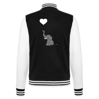 luftballon herz form liebe elefant gluecklich nied - College-Sweatjacke - Schwarz/Weiß - Hinten - Marisol (170cm)