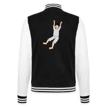 Mann im Schlafanzug - College-Sweatjacke - Schwarz/Weiß - Hinten - Marisol (170cm)