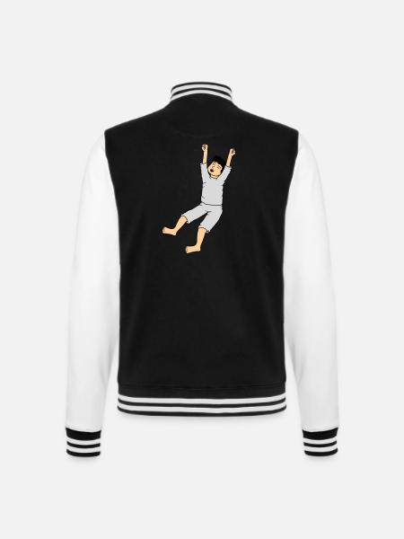 Man in pajamas - College Sweat Jacket - black/white