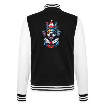 Clown Animal / Cirque / Drôle / Coloré / Spectacle / Chien - Veste Teddy - noir/blanc - Dos - Marisol (170cm)