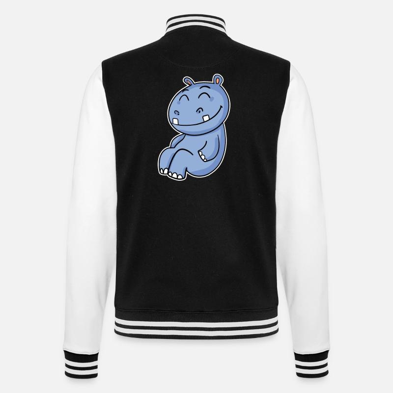 Nilpferd Flusspferd - College-Sweatjacke - Schwarz/Weiß