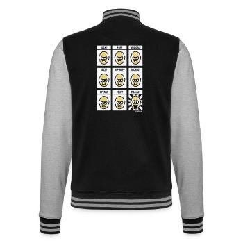 Nothing Beats Heavy Metal! (Hardrock / NEG / 3C) - College-Sweatjacke - Schwarz/Grau meliert - Hinten - Marisol (170cm)