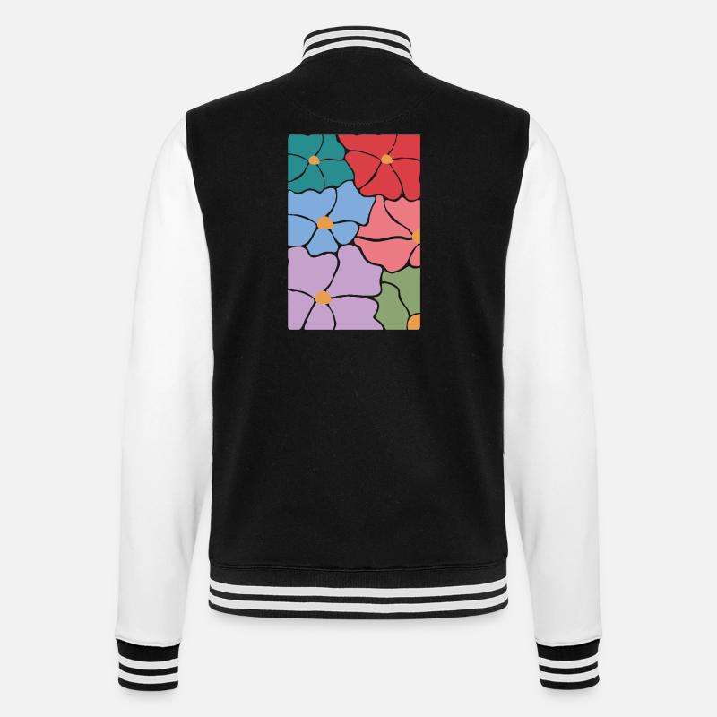 Boho Flora Flowers - College Sweat Jacket - black/white