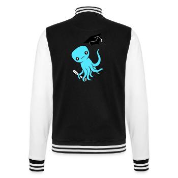 Octopus High School Graduation Passed College - College Sweat Jacket - black/white - Back - Marisol (170cm)