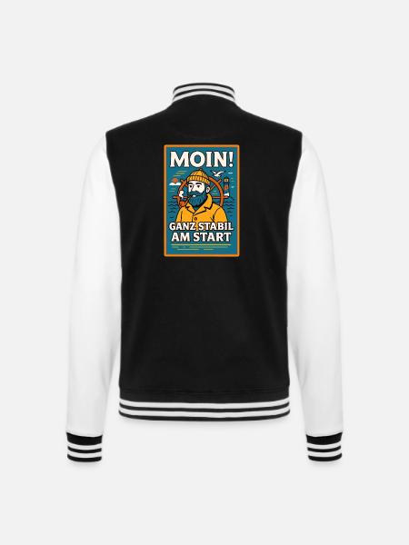 Stabiles Moin! - College-Sweatjacke - Schwarz/Weiß