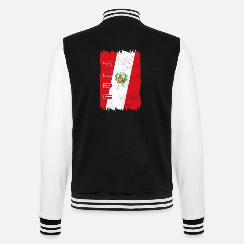 Drapeau du Pérou - Veste Teddy - noir/blanc