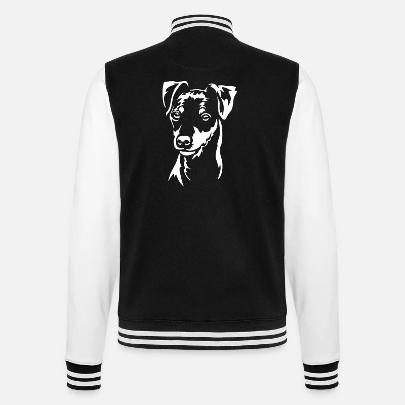 Zwergpinscher Head "Black Edition" - College Sweat Jacket - black/white