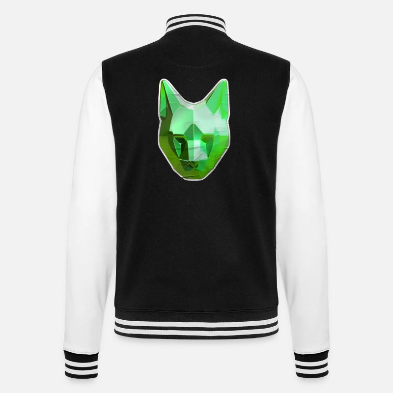 Chat Cristal Vert - Veste Teddy - noir/blanc