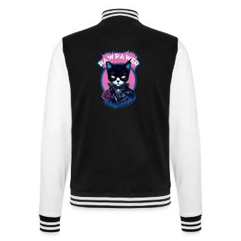 Gothic Katze - College-Sweatjacke - Schwarz/Weiß - Hinten - Marisol (170cm)