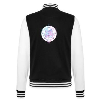 Mystical Astral Hand with Eye Design - College Sweat Jacket - black/white - Back - Marisol (170cm)
