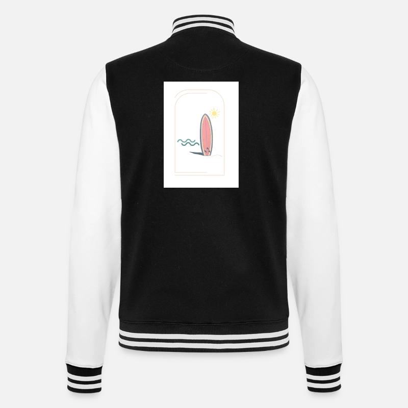 Planche de surf Sunrise Design - Veste Teddy - noir/blanc