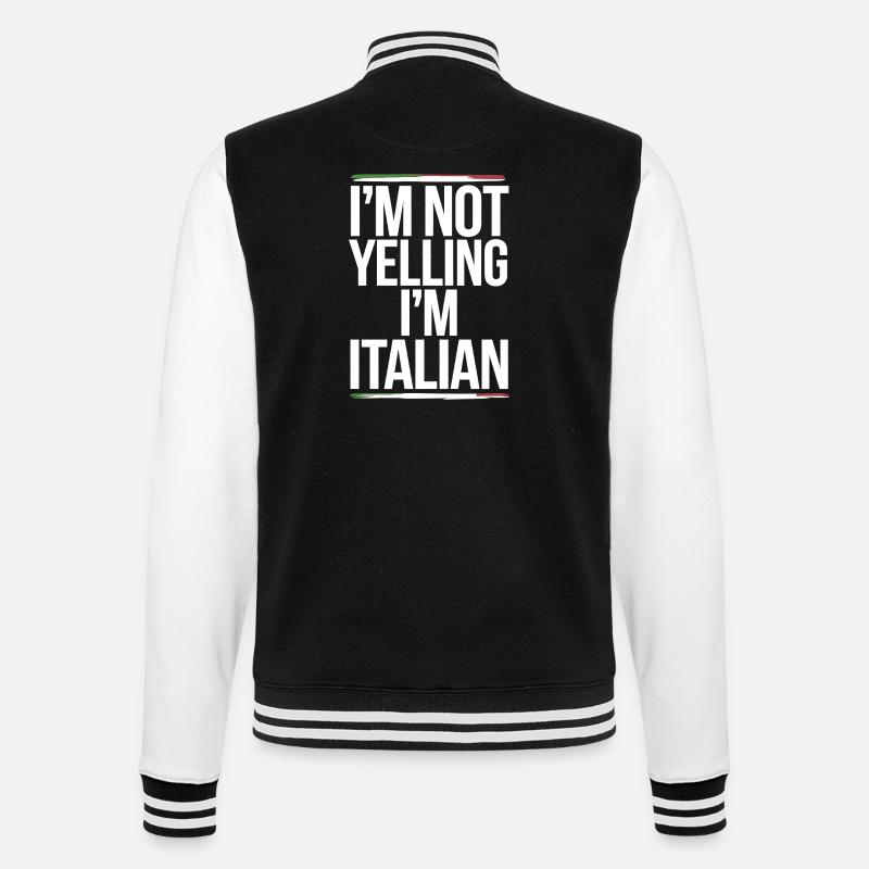 Bold Italian Pride Graphic Tee - College Sweat Jacket - black/white
