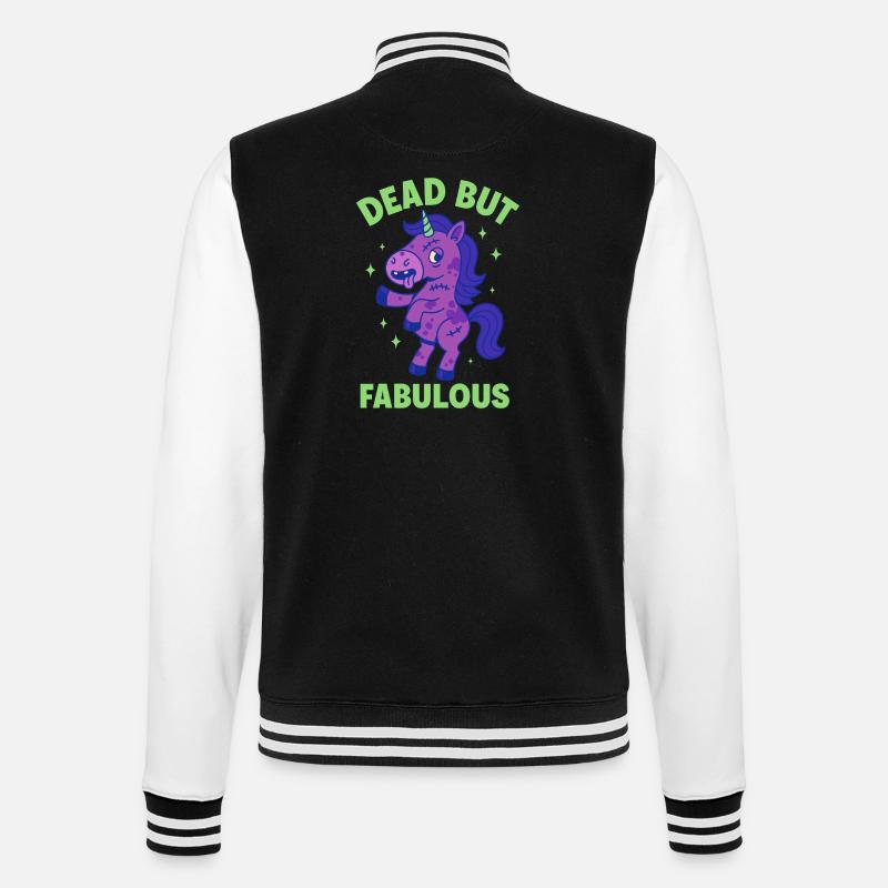 Buntes Einhorn mit Spruch - College-Sweatjacke - Schwarz/Weiß