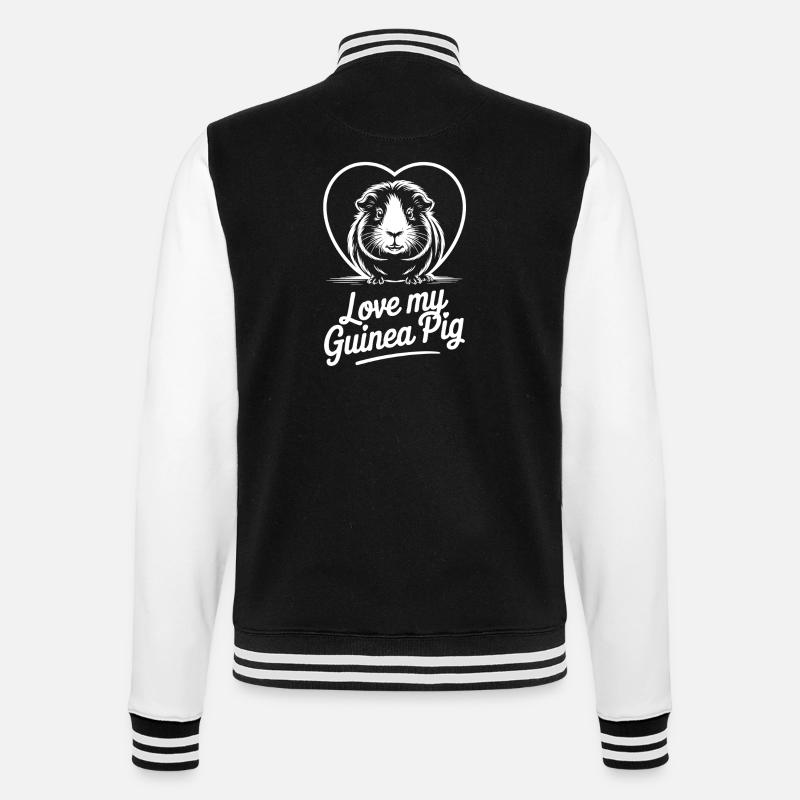 Amour Cochon d’Inde Motif Coeur - Veste Teddy - noir/blanc