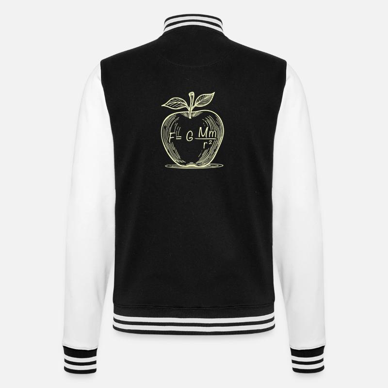 Pomme à gravité : dessin physique - Veste Teddy - noir/blanc