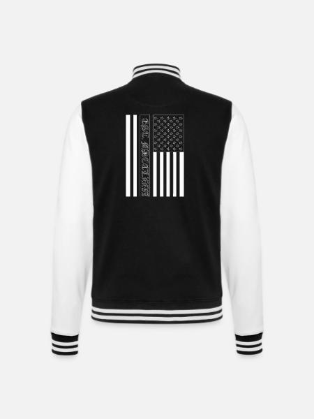 Est. MDCCLXXVI USA Flag - College Sweat Jacket - black/white