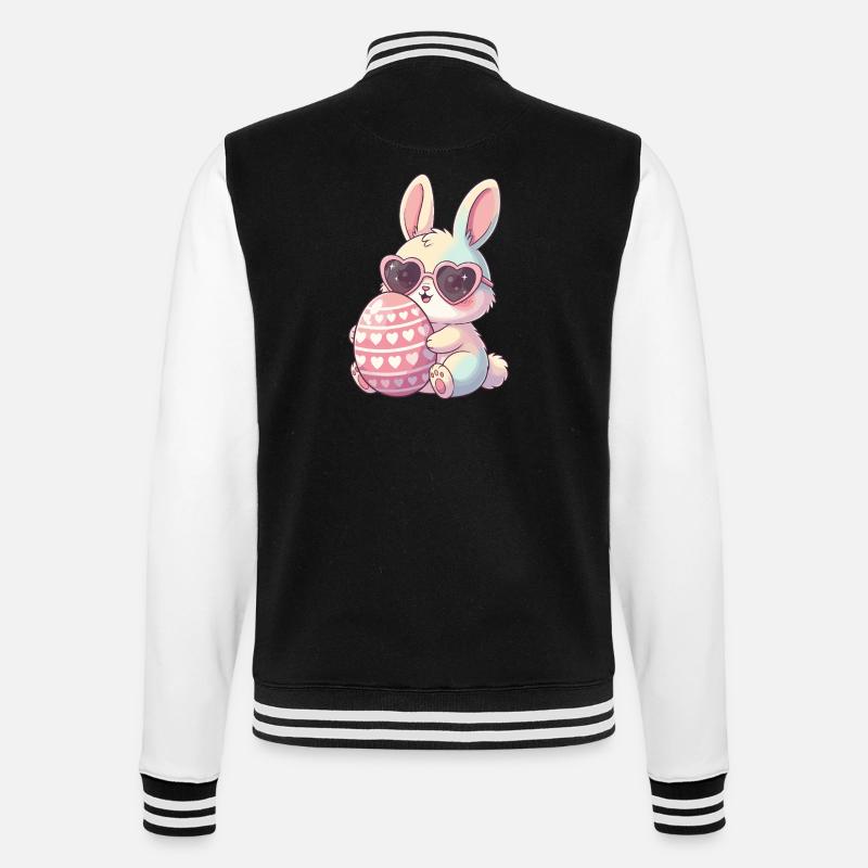 Herzblick Bunny Easter Egg - College Sweat Jacket - black/white