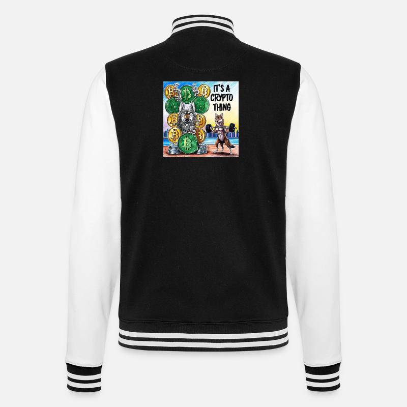 Crypto Wolf und Fuchs Kraft - College-Sweatjacke - Schwarz/Weiß