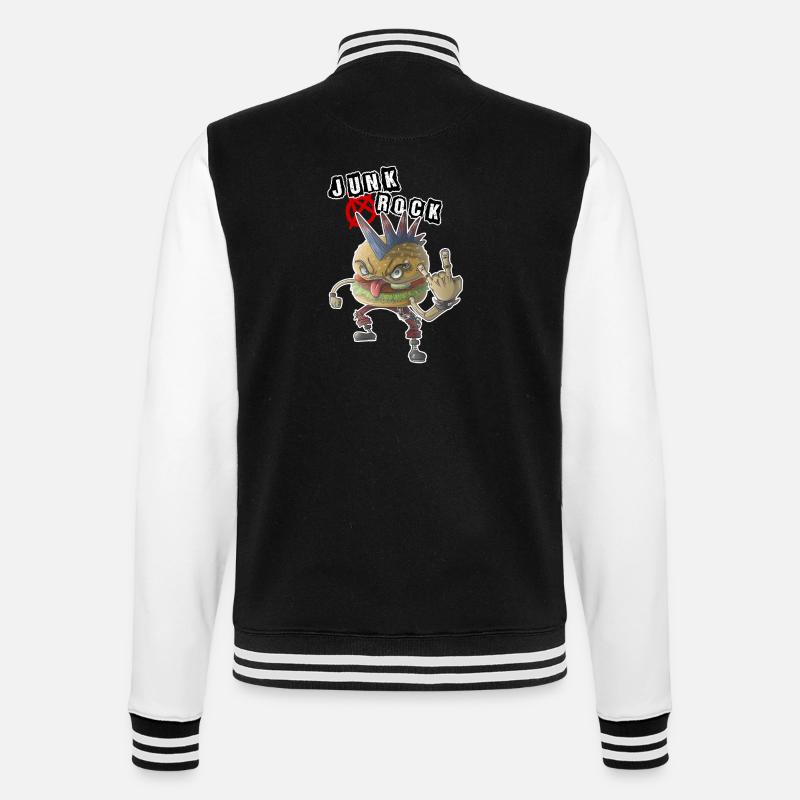 Junk Rock - College-Sweatjacke - Schwarz/Weiß