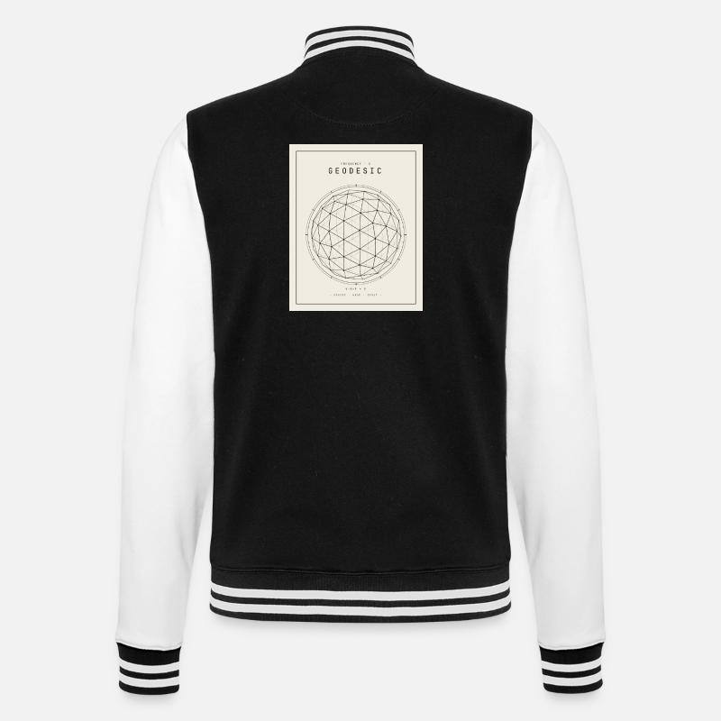 Geodesische Sphäre Geometrie Muster - College-Sweatjacke - Schwarz/Weiß