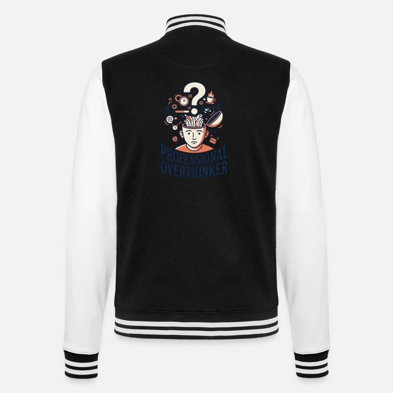 Professional Overthinker - College Sweat Jacket - black/white