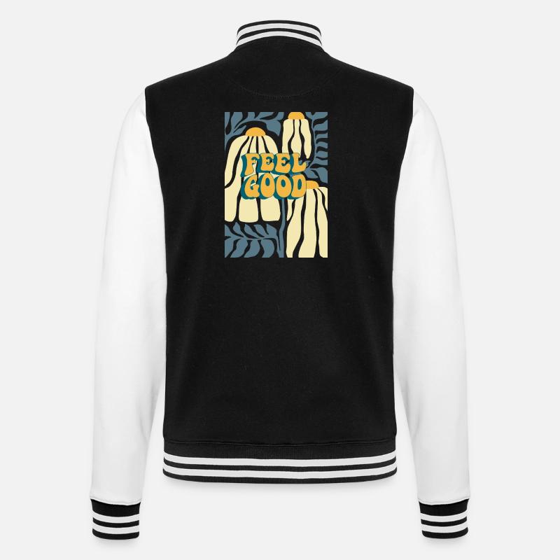 Feel Good Autumn Pumpkin Pattern - College Sweat Jacket - black/white
