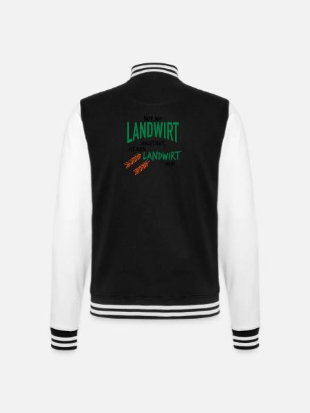 Nur wo Landwirt draufsteht ist auch Landwirt drin - College-Sweatjacke - Schwarz/Weiß