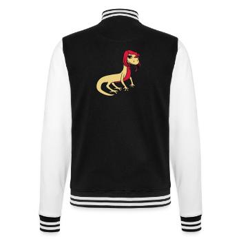 frau weiblich huebsch girl maedchen sexy eidechse - College-Sweatjacke - Schwarz/Weiß - Hinten - Marisol (170cm)