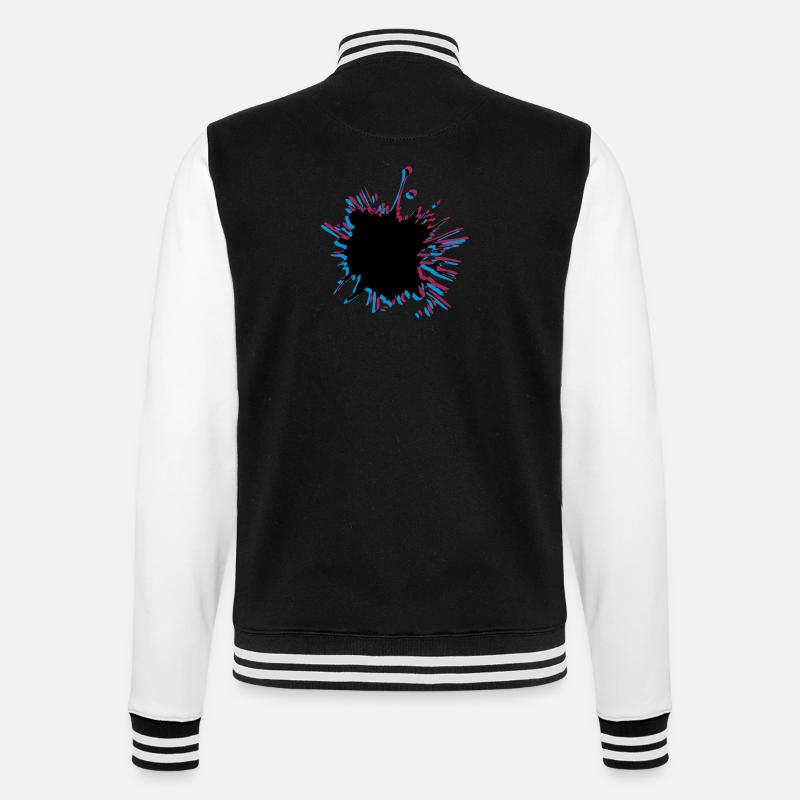3D Klecks Spritzer - College-Sweatjacke - Schwarz/Weiß
