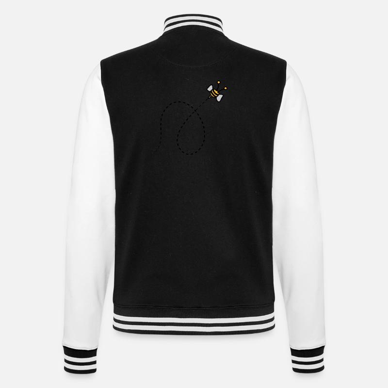 Dashed line bee - College Sweat Jacket - black/white