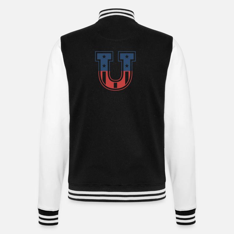 Lettre U États-Unis - Veste Teddy - noir/blanc