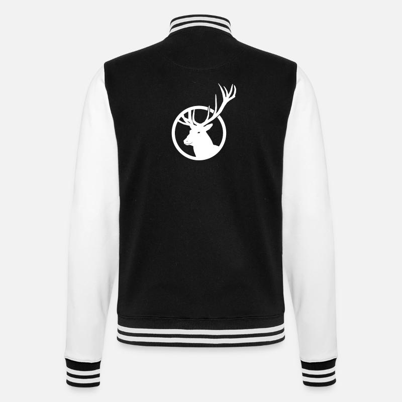 Hirsch - College-Sweatjacke - Schwarz/Weiß