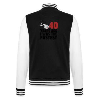 Il y a 40 ans, j’étais le plus rapide - Veste Teddy - noir/blanc - Dos - Marisol (170cm)