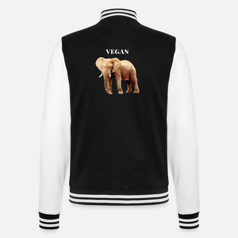 Éléphant végétalien - Veste Teddy - noir/blanc