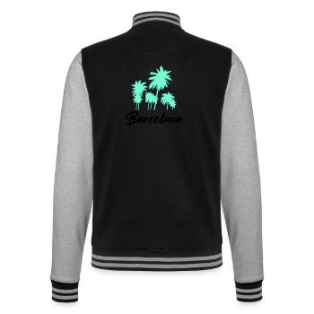 Barcelona - College Sweat Jacket - black/heather grey - Back - Marisol (170cm)