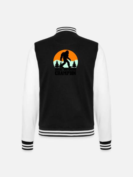 big foot social distancing - College Sweat Jacket - black/white