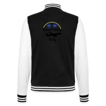 Travel Vibes Only - College Sweat Jacket - black/white - Back - Marisol (170cm)