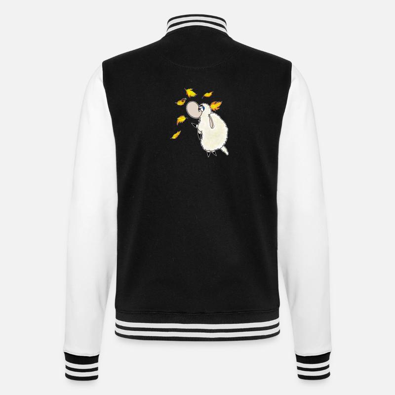 Wolly Sheepling Autumn Leaf Fall - College Sweat Jacket - black/white