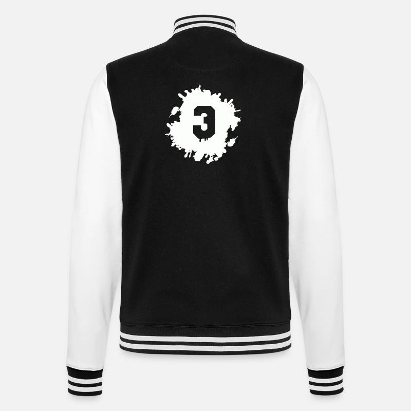 3 klecks - College-Sweatjacke - Schwarz/Weiß